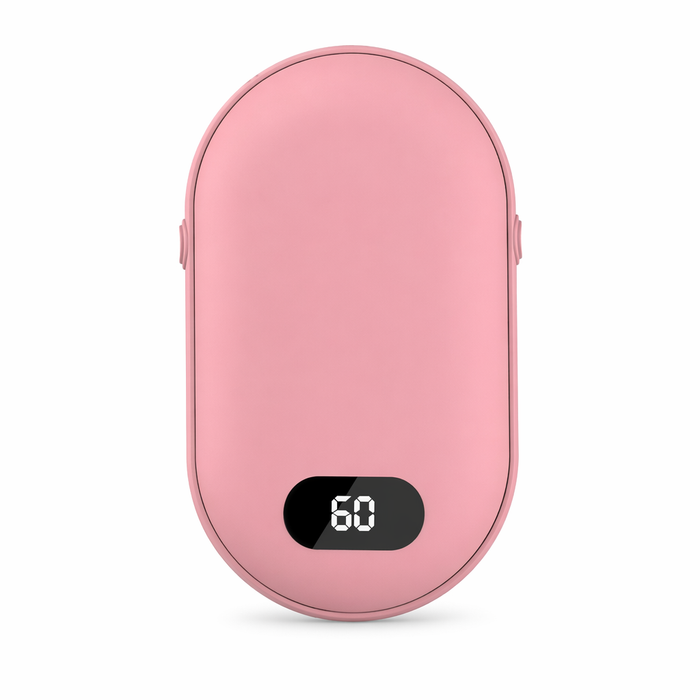 Double Sided Hand Warmer with Rechargeable Battery and Two Speeds Pink