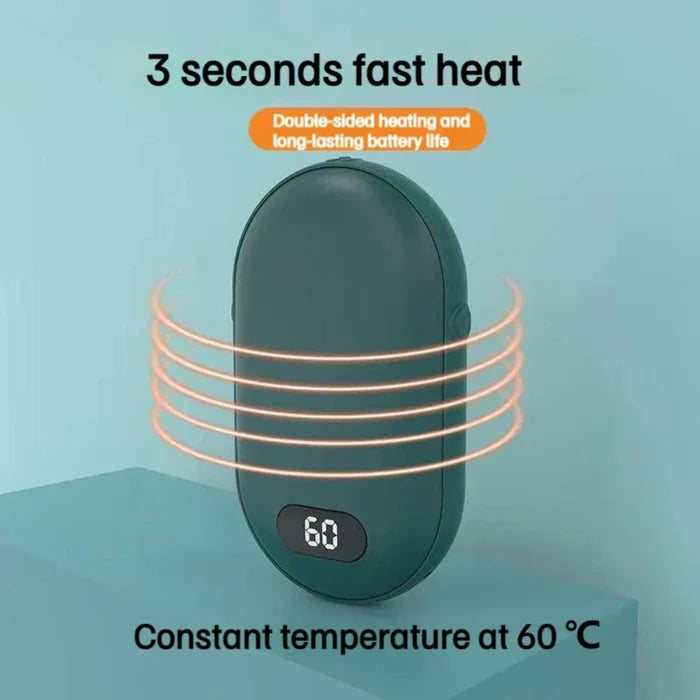Double Sided Hand Warmer with Rechargeable Battery and Two Speeds: pink, dark green electric hand warmers, minimal modern sty