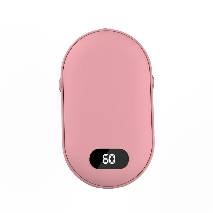 Double Sided Hand Warmer with Rechargeable Battery and Two Speeds: pink, dark green electric hand warmers, minimal modern sty
