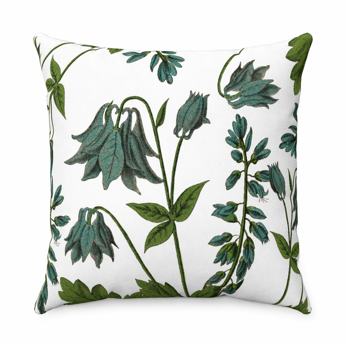 Double Sided Print Faux Suede Bluebell Flower Home Decor Cushion Default