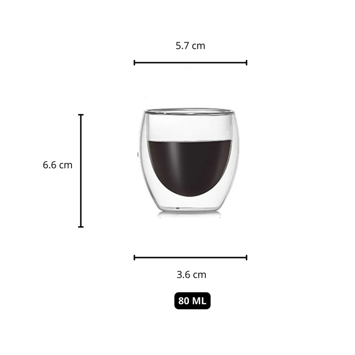 Double Wall Glass Cup that is Resistant to Heat: clear, dark brown double-walled drinking glass with dark beverage, minimal s