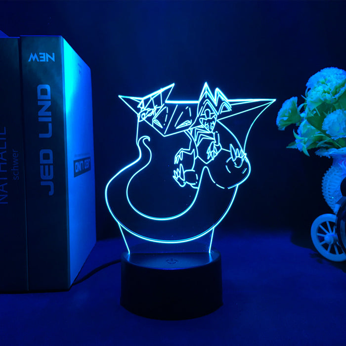 Dragapult Night Lights with Remote Control: green, black cartoon dragon character