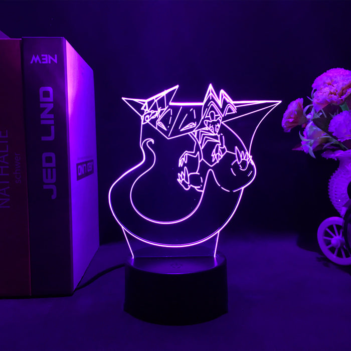 Dragapult Night Lights with Remote Control: green, black cartoon dragon character