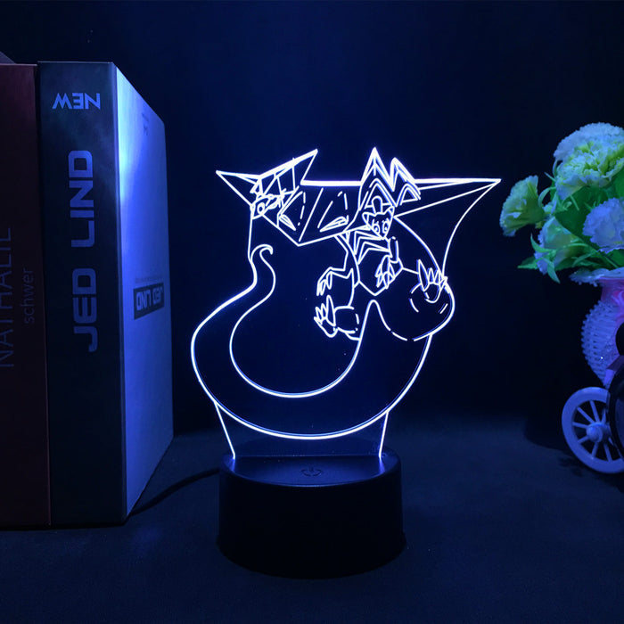 Dragapult Night Lights with Remote Control: green, black cartoon dragon character
