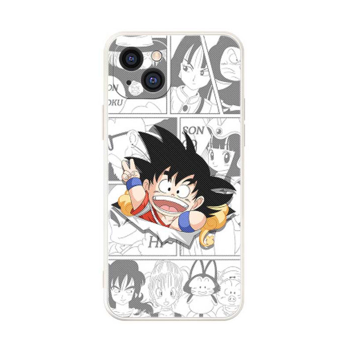 Dragon Ball iPhone Cases with Goku: clear, orange Goku character, cartoon anime style