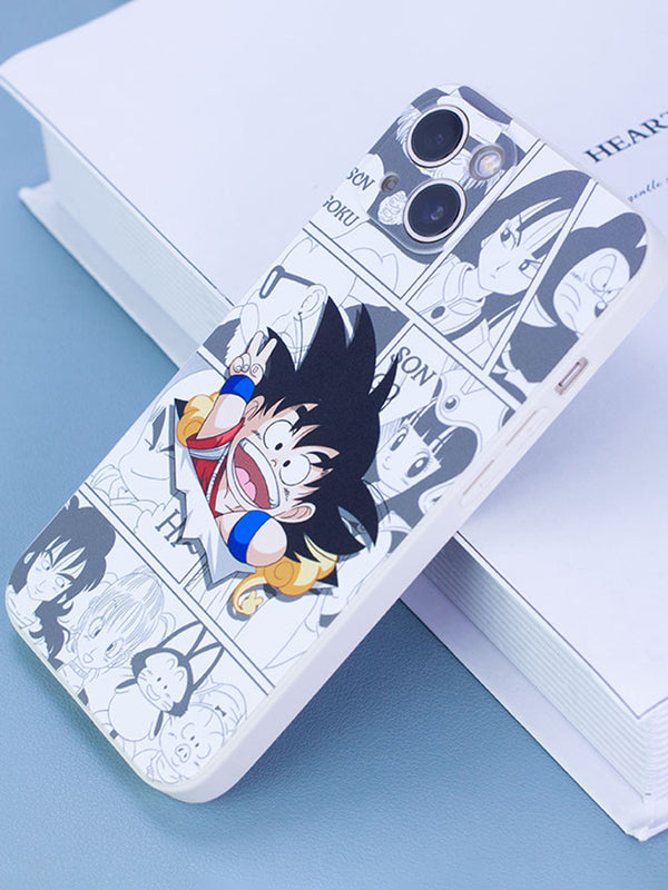 Dragon Ball iPhone Cases with Goku: clear, orange Goku character, cartoon anime style
