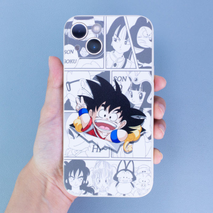 Dragon Ball iPhone Cases with Goku: clear, orange Goku character, cartoon anime style