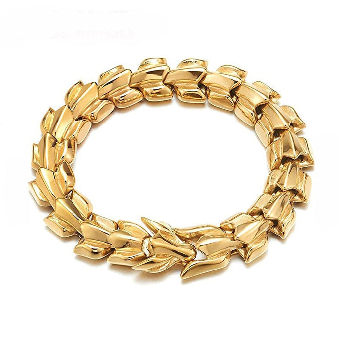 Dragon Keel Bracelet with Silver Plating: silver, black bracelet, edgy style