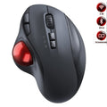 Dragon Wireless Trackball Mouse with 2.4Ghz and Bluetooth Connectivity: black, dark gray wireless computer mouse, modern ergo
