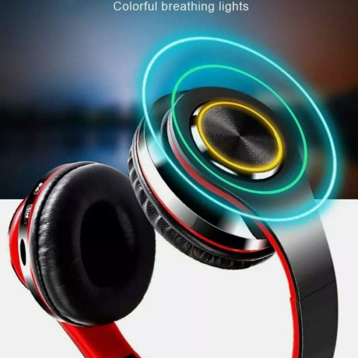 Dragon Z10 Bluetooth Headphones with Color Changing Feature: black, red over-ear headphones, modern style