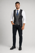 Dual Layer Men's Dress Vest Black