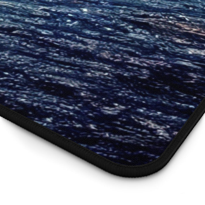 Earth Desk Mat, A Tranquil Yet Functional Addition to Your Workspace: dark blue, purple space/Earth horizon theme, realistic