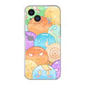 Elemental Slimes Kawaii Phone Case: mint green, orange cartoon fantasy creatures/characters, kawaii cartoon style