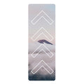 Elevated Yoga Mat: white, light gray mountain landscape, minimal style