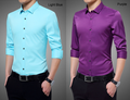 Embroidered Collar Men's Shirt: pink, black button-up shirt, minimal style