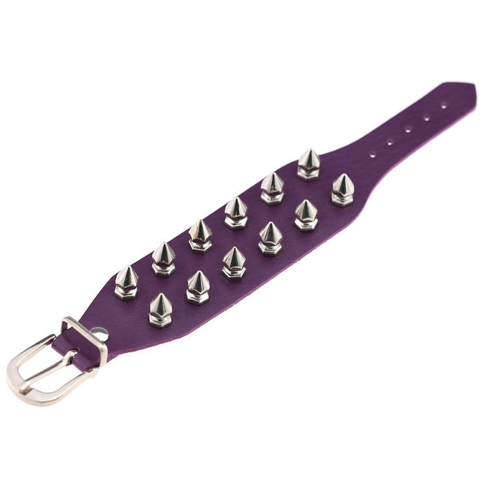 2 Row Silver Studs / Purple