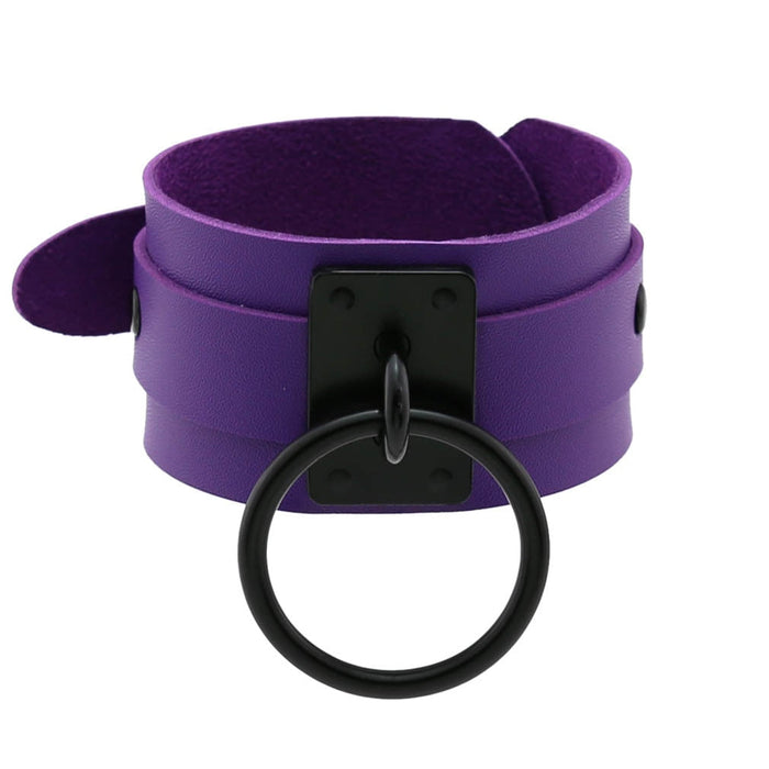 Emo Spike Wristlet in PU Leather: purple, black assorted bracelets, punk/goth style