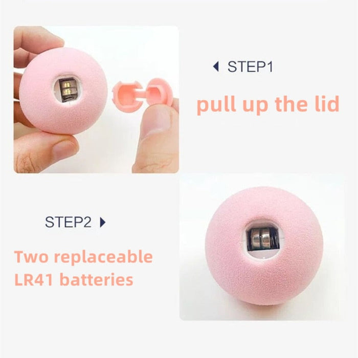 Engaging Soft Ball Toy for Furry Companions: blue, pink cartoon-faced characters, kawaii cartoon style