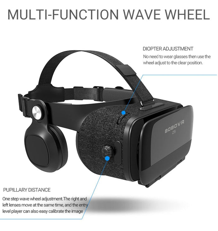 Enhanced 3D Gaming Headset, Dragon ZX5 Stereo Sound: black, dark gray VR headset, minimal modern style
