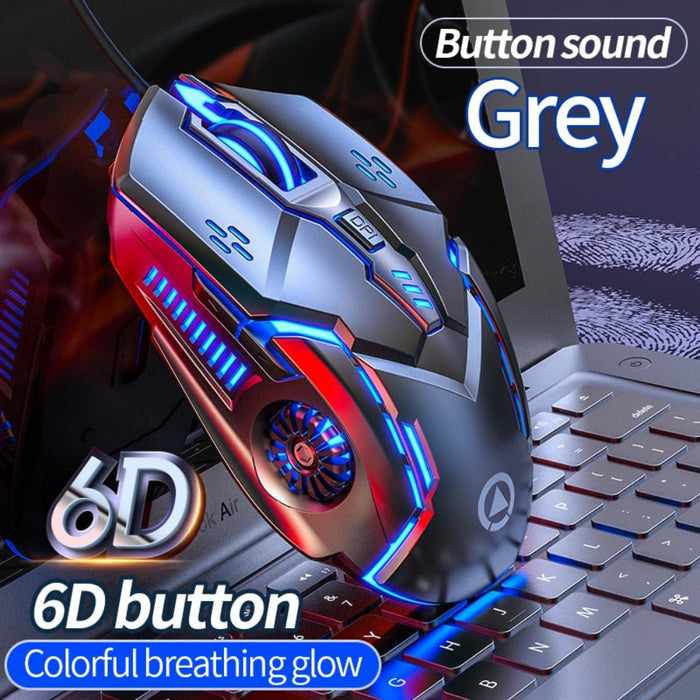 Enhanced Gaming Experience with 6 Button Dragon Mouse at 3200 DPI: black, blue computer mouse, gaming, futuristic style