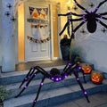 Enormous Glowing LED Arachnid Halloween Decoration: black, purple spider, Halloween decoration style