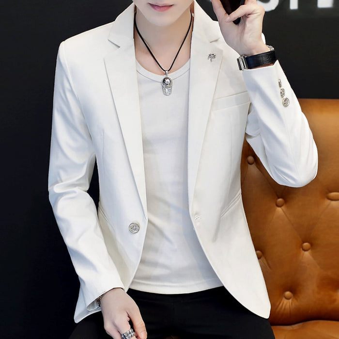 Everyday Casual Men's Jacket: white, silver blazer jacket, smart casual style