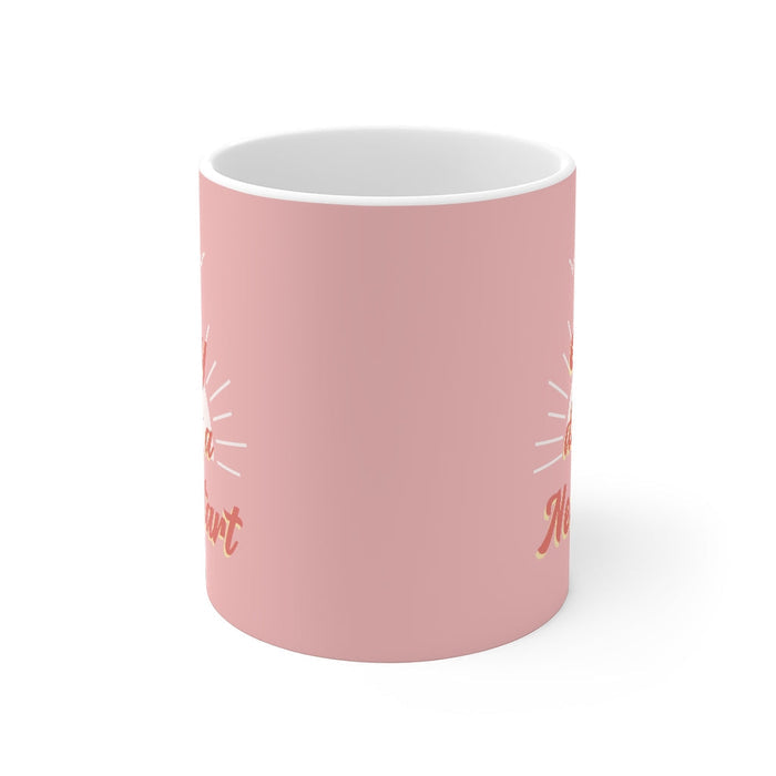 Everyday Pink: A Fresh Start Mug: pink, white mug, minimal inspirational typography style