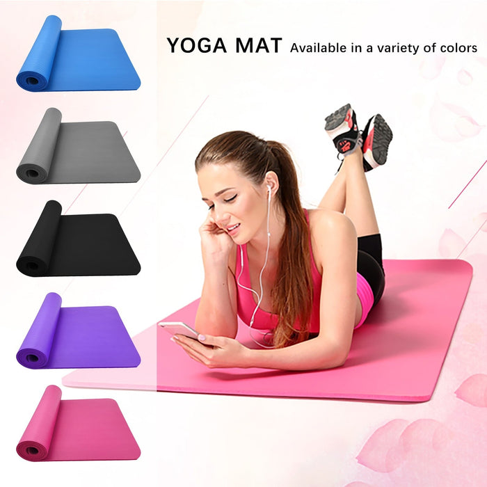 Extra-Large Non-Slip Yoga Exercise Mat: blue, gray yoga mat, minimal style