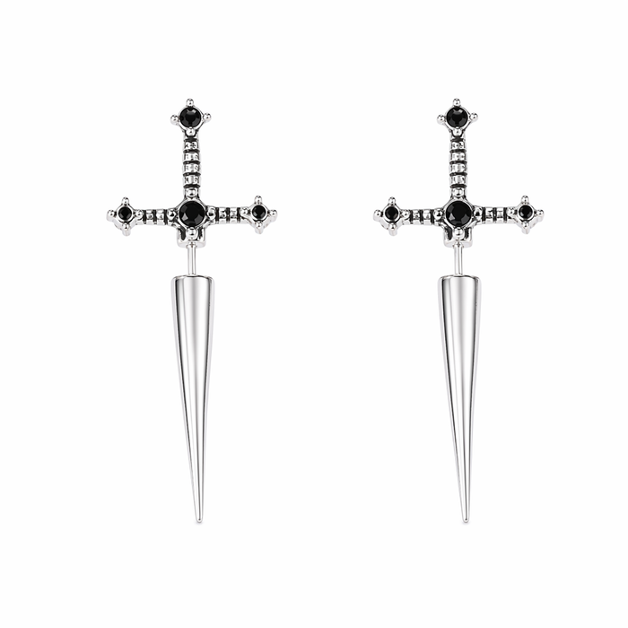 Fashion Earrings Inspired by Viking Swords Silver
