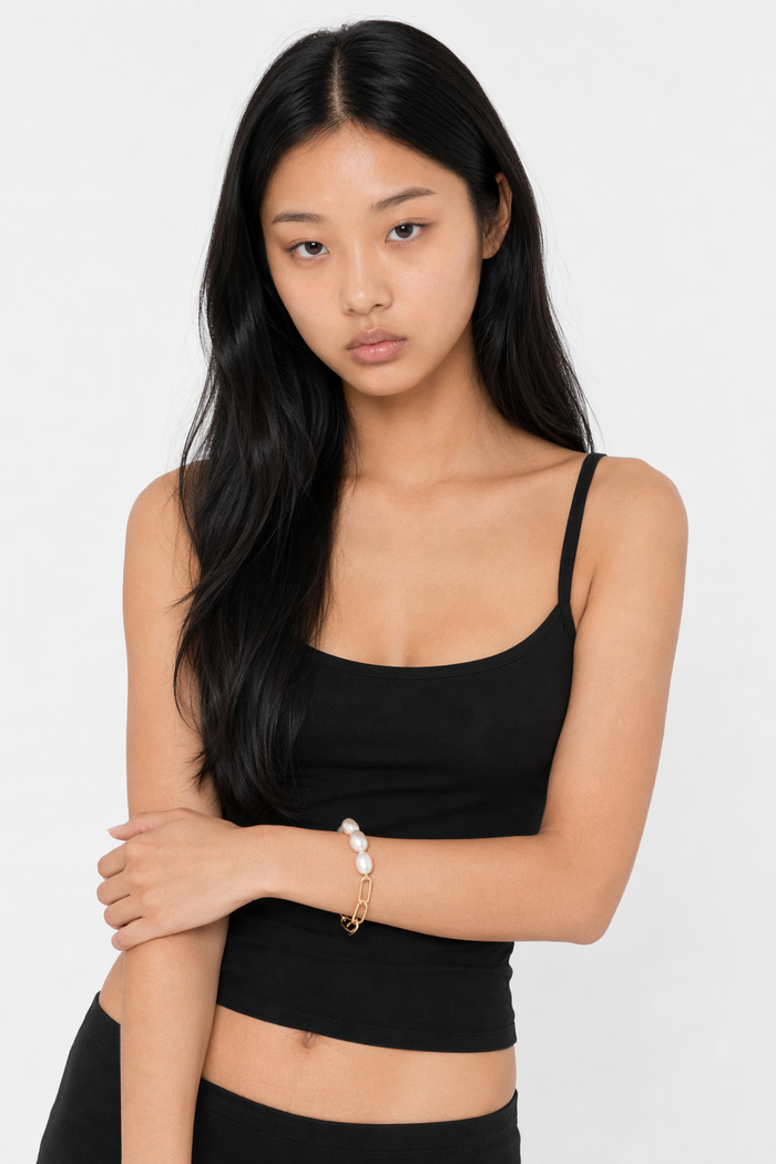 Faux Pearl Beaded Women's Link Bracelet Default