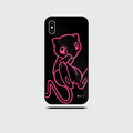 Flexible TPU Phone Case with Accurate Cutouts: black, hot pink Mew character, cartoon style