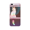 Flexible TPU Phone Case with Protection: pink, purple cat, cartoon style