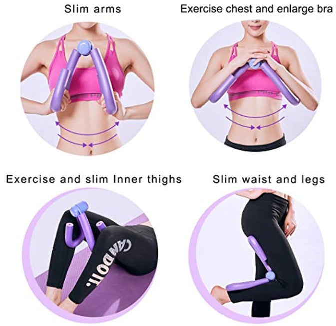Flexor: Strengthen Your Thigh and Arm Muscles with this Exercise: purple, gray exercise thigh toner/resistance trainer, minim