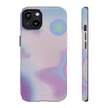 Floating Orbs Tough iPhone Case with Gradient Design: lavender, purple smartphone case, minimal style