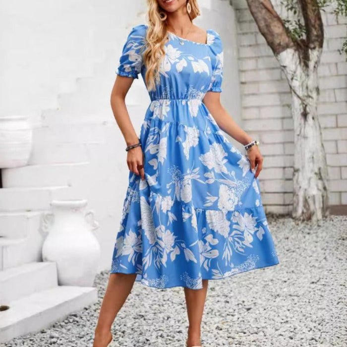 Floral One-Piece Dress for Women's Summer Wear: light pink, bright pink dress, feminine floral style