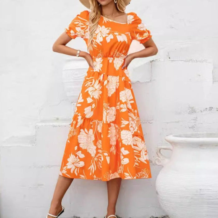 Floral One-Piece Dress for Women's Summer Wear: light pink, bright pink dress, feminine floral style