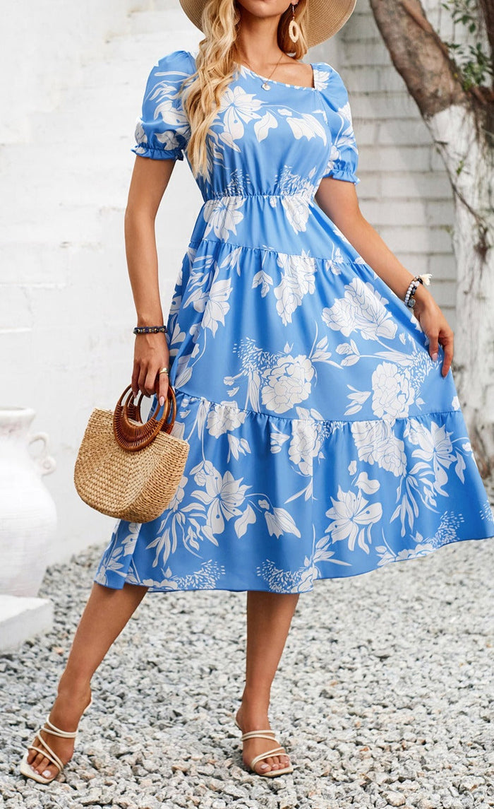 Floral One-Piece Dress for Women's Summer Wear: light pink, bright pink dress, feminine floral style