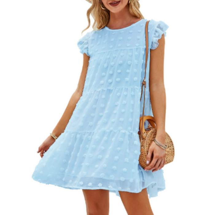 Floral Shift Dress for Women: cream, off-white dress, feminine casual style