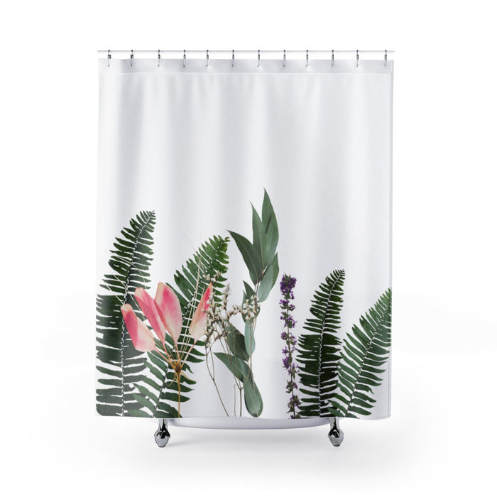 Floral Shower Curtains Variety Pack: white, green botanical foliage and flowers