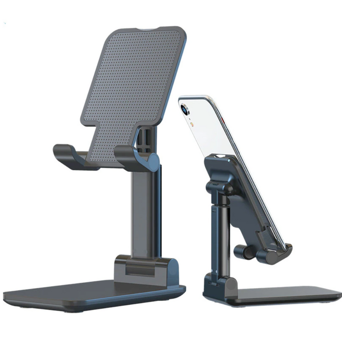 Foldable Stand for Tablets and Smartphones: light gray, dark gray adjustable device stand, minimal style