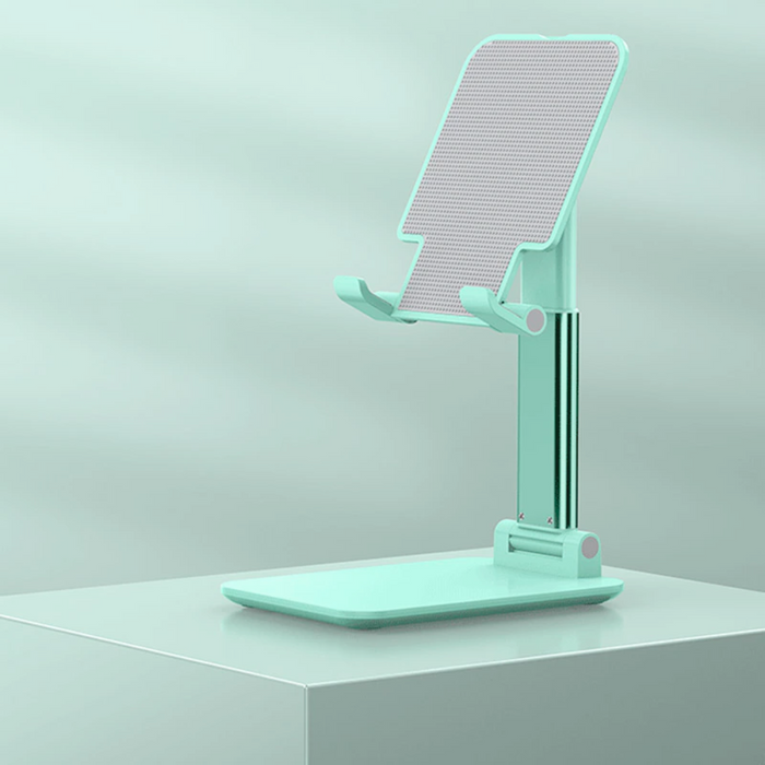 Foldable Stand for Tablets and Smartphones: light gray, dark gray adjustable device stand, minimal style