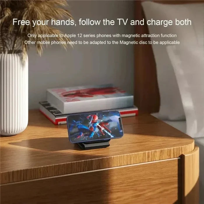 Foldable Wireless Charging Pad with 3-in-1 Compatibility for Multiple Devices: gray, white foldable phone and smartwatch char