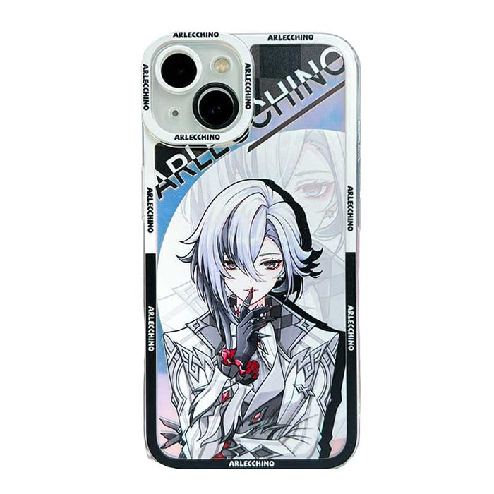 Fontaine Genshin Impact Phone Cases: clear, black anime-style character, anime, graphic style