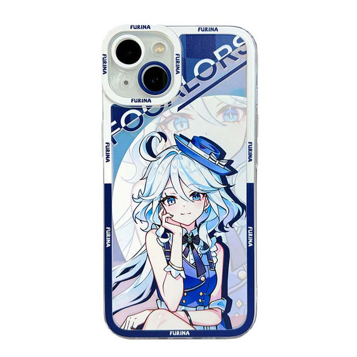 Fontaine Genshin Impact Phone Cases: clear, black anime-style character, anime, graphic style