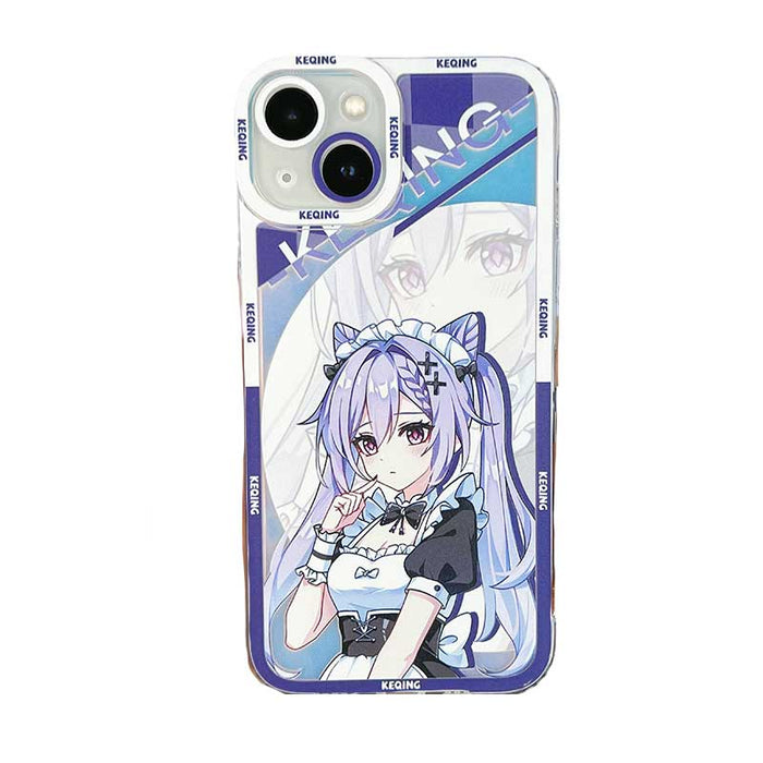 Fontaine Genshin Impact Phone Cases: clear, black anime-style character, anime, graphic style
