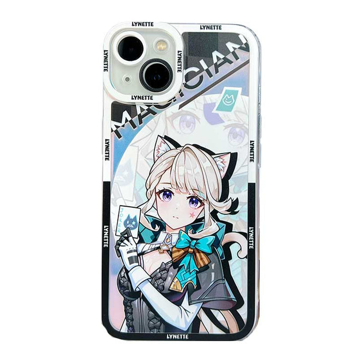 Fontaine Genshin Impact Phone Cases: clear, black anime-style character, anime, graphic style