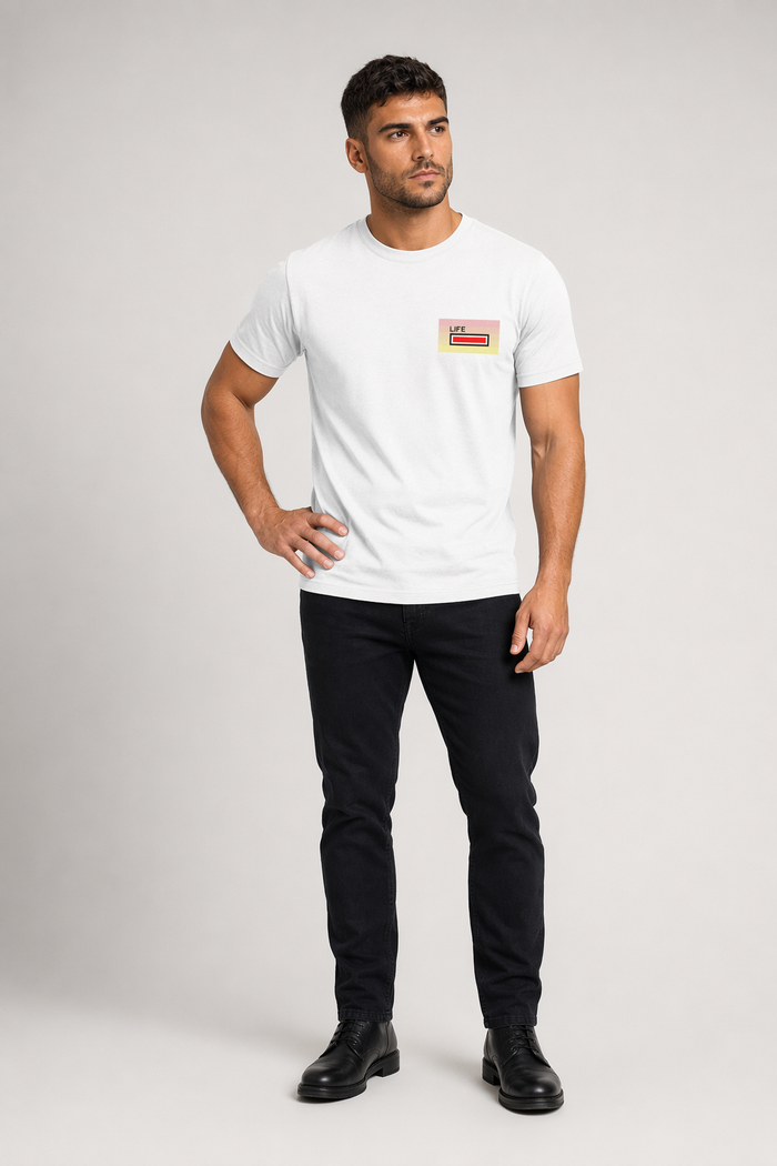 Full Life Men's Gaming Short Sleeve T-Shirt White