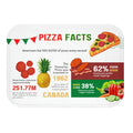 Fun Fact Bath Mat for Pizza Enthusiasts: white, red pizza theme, colorful cartoon infographic style
