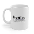 Funny Flame Mug: white, black mug, minimal typography style