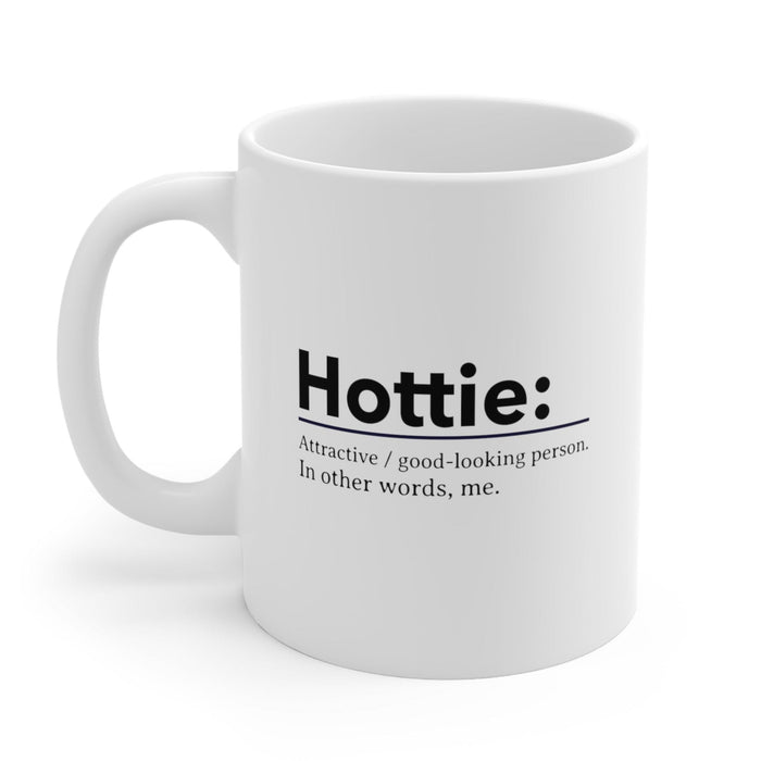 Funny Flame Mug: white, black mug, minimal typography style